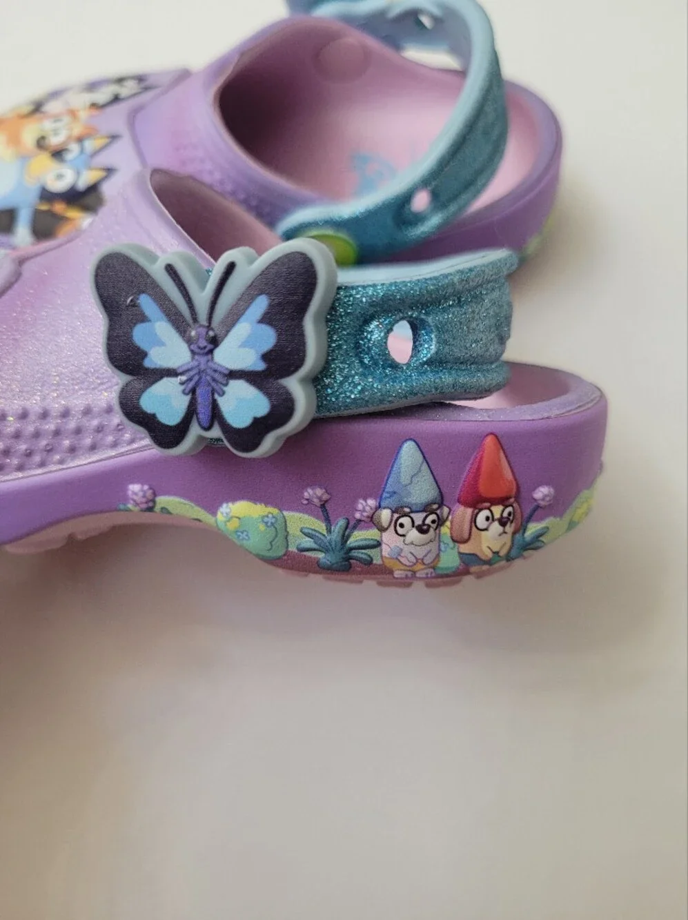 CROCS Kids Sz 6 Toddler Purple Bluey Clogs Shoes Bingo Sausage Dog